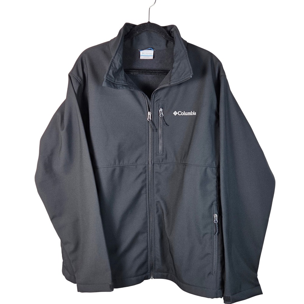 Columbia Ascender Softshell Jacket Mens XXL Black Excellent Full Zip WM6044
